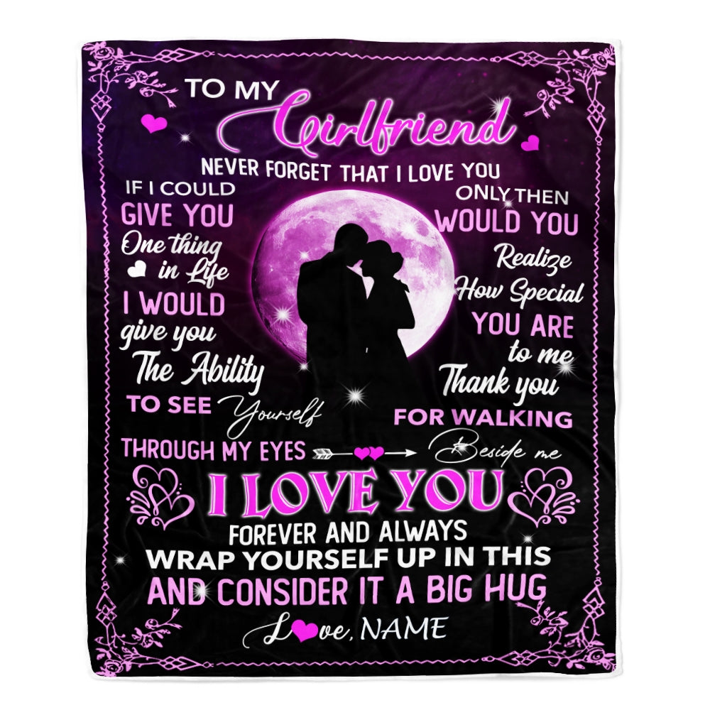 Personalized To My Girlfriend Blanket From Boyfriend I Love You Forever And Always Birthday Valentine Christmas Wedding Anniversary Customized Fleece Blanket Blanket | Teecentury.com