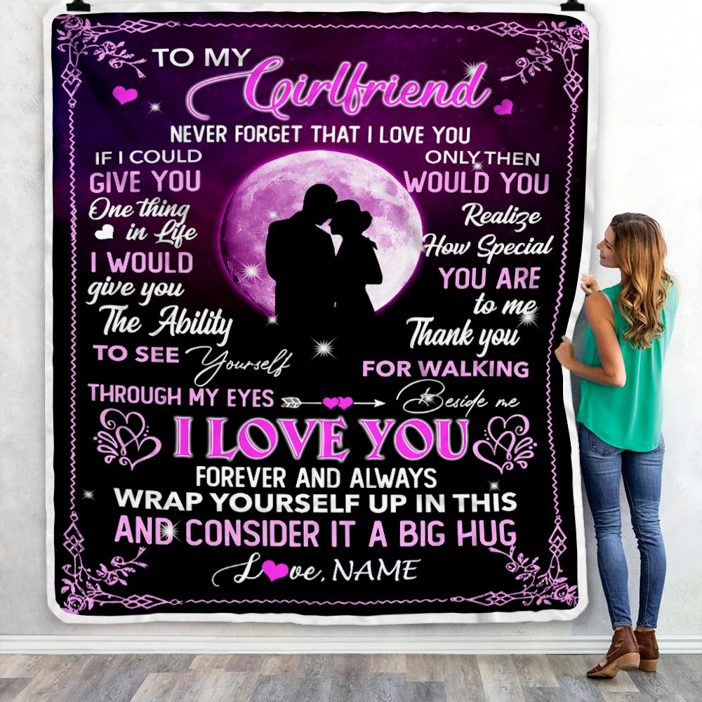 Personalized To My Girlfriend Blanket From Boyfriend I Love You Forever And Always Birthday Valentine Christmas Wedding Anniversary Customized Fleece Blanket Blanket | Teecentury.com