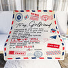 Personalized To My Girlfriend Blanket From Boyfriend Love You Forever Always Airmail Letter Birthday Valentine Christmas Customized Fleece Blanket Blanket | Teecentury.com