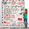 Personalized To My Girlfriend Blanket From Boyfriend Love You Forever Always Airmail Letter Birthday Valentine Christmas Customized Fleece Blanket Blanket | Teecentury.com