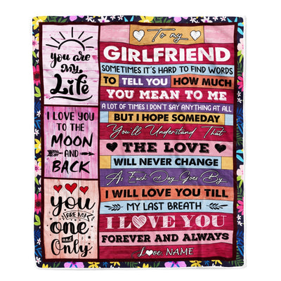 Personalized To My Girlfriend Blanket From Boyfriend Wood Never Forget That I Love You Girlfriend Anniversary Valentines Day For Her Christmas Fleece Blanket Blanket | Teecentury.com