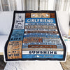 Personalized To My Girlfriend Blanket From Boyfriend Wood You Are My Sunshine I Love You Girlfriend Anniversary Valentines Day Christmas Fleece Throw Blanket | teecentury