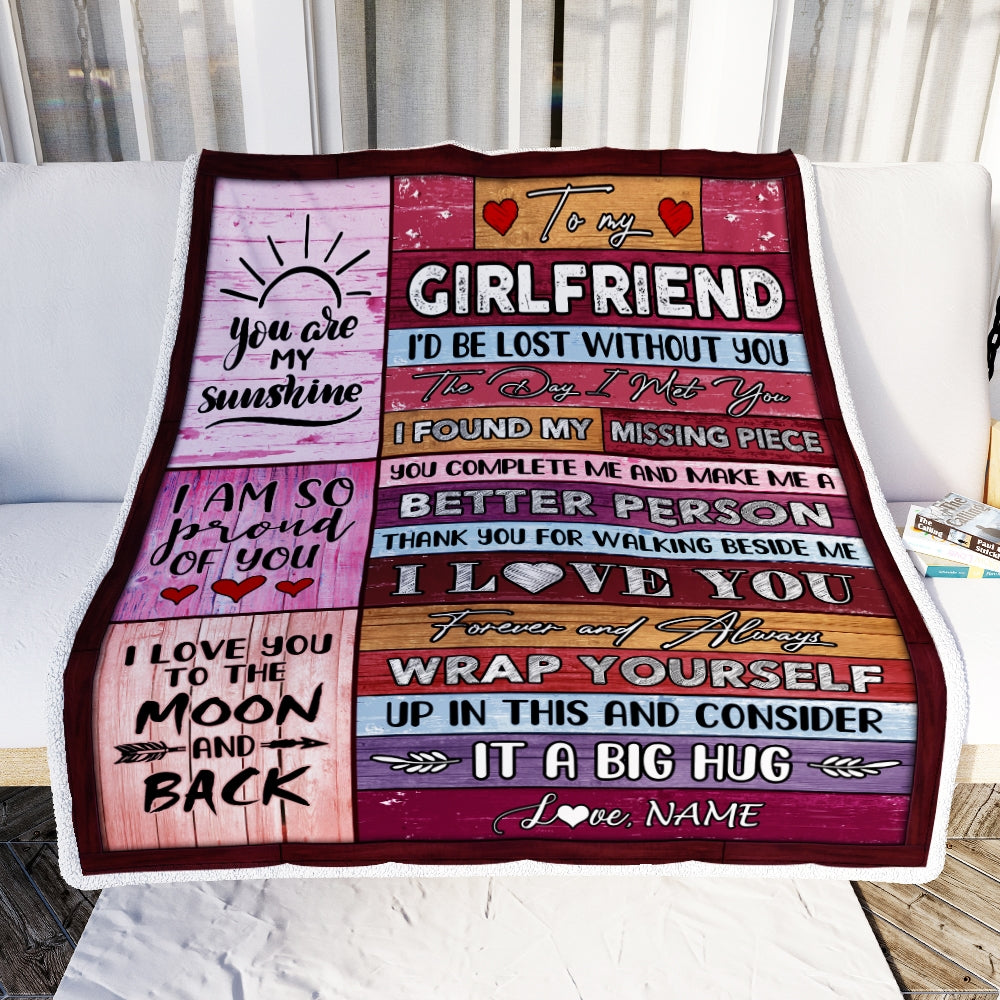 Personalized To My Girlfriend Blankets From Boyfriend You Are My Love It A Big Hug Girlfriend Birthday Valentine's Day Christmas Customized Fleece Blanket Blanket | Teecentury.com