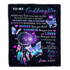 Personalized To My Goddaughter Blanket From Godmother Butterfly Braver Stronger Loved Goddaughter Birthday Graduation Christmas Customized Fleece Blanket | teecentury