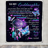 Personalized To My Goddaughter Blanket From Godmother Butterfly Braver Stronger Loved Goddaughter Birthday Graduation Christmas Customized Fleece Blanket | teecentury
