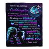 Personalized To My Goddaughter Blanket From Godmother Butterfly Kindness Happy Beautiful Goddaughter Birthday Graduation Christmas Customized Fleece Blanket | teecentury