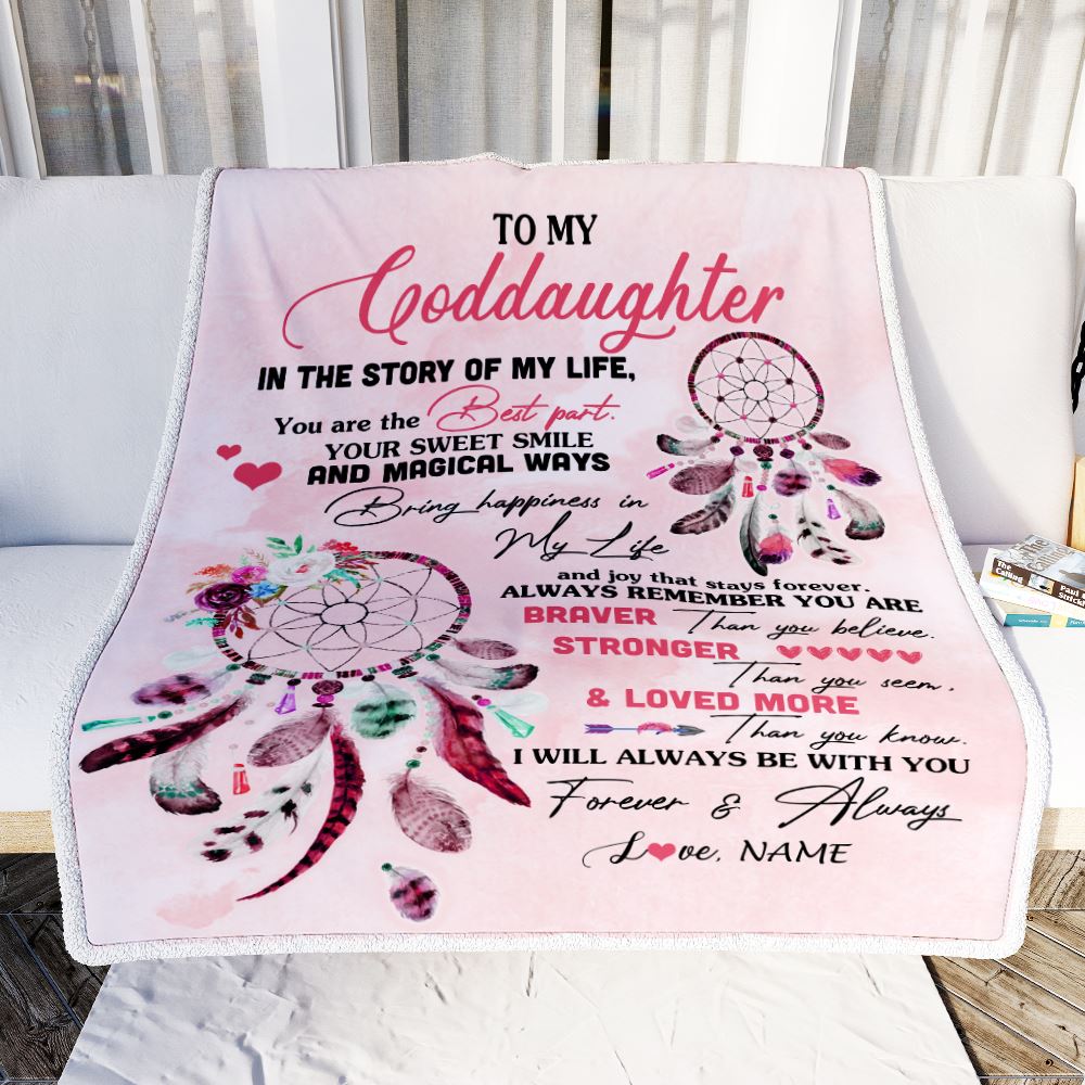 Personalized To My Goddaughter Blanket From Godmother Godfather You Are The Best Part Goddaughter Birthday Graduation Christmas Customized Bed Fleece Blanket | teecentury