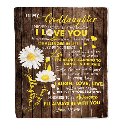 Personalized To My Goddaughter Blanket From Godmother Never Forget I Love You Daisy Goddaughter Birthday Graduation Christmas Customized Bed Fleece Blanket | teecentury