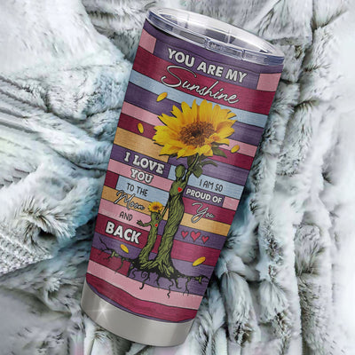 Personalized To My Goddaughter From Aunt Auntie Stainless Steel Tumbler Cup Wood Sunflower Never Forget I Love You Goddaughter Birthday Graduation Christmas Travel Mug | teecentury