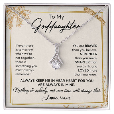 Alluring Beauty Necklace | Personalized To My Goddaughter Necklace From Godmother Always Keep Me In Your Heart Goddaughter Birthday Graduation Christmas Customized Gift Box Message Card | teecentury