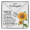 Love Knot Necklace | Personalized To My Goddaughter Necklace From Godmother Aunt Sunflower Wood Laugh Love Live Goddaughter Birthday Christmas Customized Gift Box Message Card | teecentury