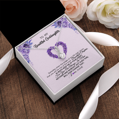 Alluring Beauty Necklace | Personalized To My Goddaughter Necklace From Godmother Flower Always Keep Me In Your Heart Goddaughter Graduation Birthday Customized Gift Box Message Card | teecentury