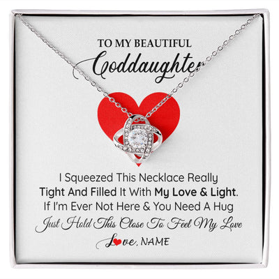 Love Knot Necklace | Personalized To My Goddaughter Necklace From Godmother Godfather I Squeezed This Necklace Goddaughter Birthday Christmas Customized Gift Box Message Card | teecentury
