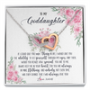 Interlocking Hearts Necklace | Personalized To My Goddaughter Necklace From Godmother Godfather I Will Always Love You Goddaughter Birthday Christmas Customized Gift Box Message Card | teecentury