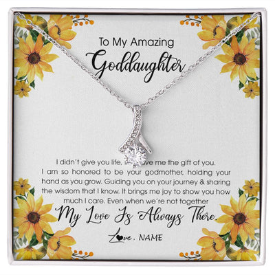 Alluring Beauty Necklace | Personalized To My Goddaughter Necklace From Godmother My Love Is Always There Goddaughter Birthday Christmas Graduation Customized Gift Box Message Card | teecentury