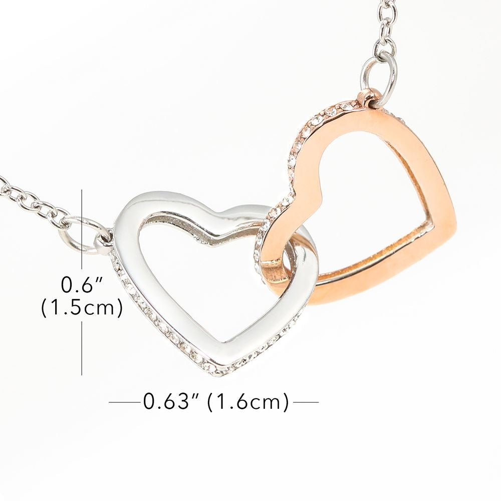 Interlocking Hearts Necklace | Personalized To My Goddaughter Necklace From Godmother My Love Is Always There Goddaughter Birthday Christmas Graduation Customized Gift Box Message Card | teecentury