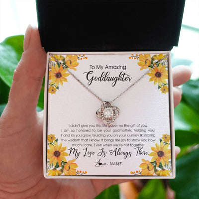 Love Knot Necklace | Personalized To My Goddaughter Necklace From Godmother My Love Is Always There Goddaughter Birthday Christmas Graduation Customized Gift Box Message Card | teecentury