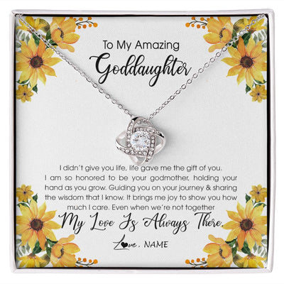 Love Knot Necklace | Personalized To My Goddaughter Necklace From Godmother My Love Is Always There Goddaughter Birthday Christmas Graduation Customized Gift Box Message Card | teecentury