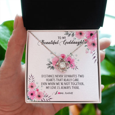 Love Knot Necklace | Personalized To My Goddaughter Necklace From Godmother My Love Is Always There Goddaughter Birthday Graduation Christmas Customized Gift Box Message Card | teecentury