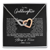 Interlocking Hearts Necklace | Personalized To My Goddaughter Necklace From Godmother Never Forget How Much I Love You Goddaughter Birthday Christmas Jewelry Customized Gift Box Message Card | teecentury