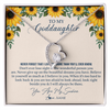 Forever Love Necklace | Personalized To My Goddaughter Necklace From Godmother Sunflower You Are My Sunshine Goddaughter Jewelry Graduation Birthday Customized Gift Box Message Card | teecentury