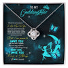 Love Knot Necklace | Personalized To My Goddaughter Necklace From Godmother Uncle Fairy Silhouette Fantasy Moon Goddaughter Birthday Christmas Customized Gift Box Message Card | teecentury