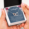 Interlocking Hearts Necklace | Personalized To My Goddaughter Necklace From Godmother You Are My Greatest Gift Goddaughter Birthday Christmas Customized Jewelry Gift Box Message Card | teecentury