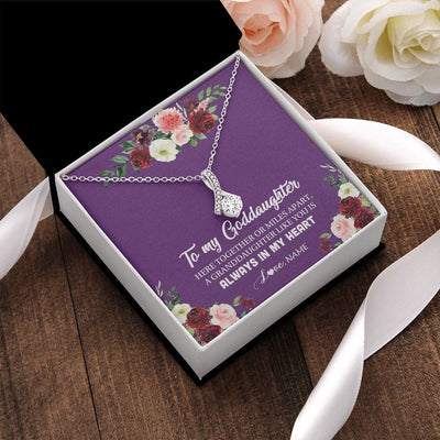 Alluring Beauty Necklace | Personalized To My Goddaughter Necklace From Godmother You Is Always In My Heart Goddaughter Birthday Christmas Jewelry Customized Gift Box Message Card | teecentury
