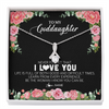 Alluring Beauty Necklace | Personalized To My Goddaughter Necklace from Godmother Never Forget I Love You Floral Jewelry for Goddaughter Birthday Graduation Christmas Customized Message Card | teecentury