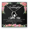 Forever Love Necklace | Personalized To My Goddaughter Necklace from Godmother Never Forget I Love You Floral Jewelry for Goddaughter Birthday Graduation Christmas Customized Message Card | teecentury