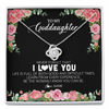 Love Knot Necklace | Personalized To My Goddaughter Necklace from Godmother Never Forget I Love You Floral Jewelry for Goddaughter Birthday Graduation Christmas Customized Message Card | teecentury