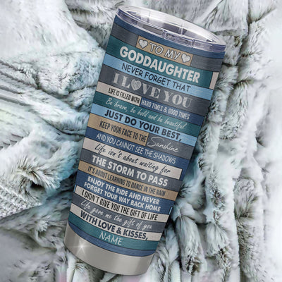 Personalized To My Goddaughter Tumbler From Godmother Stainless Steel Cup Colortree Never Forget I Love You Goddaughter Birthday Graduation Christmas Travel Mug | teecentury