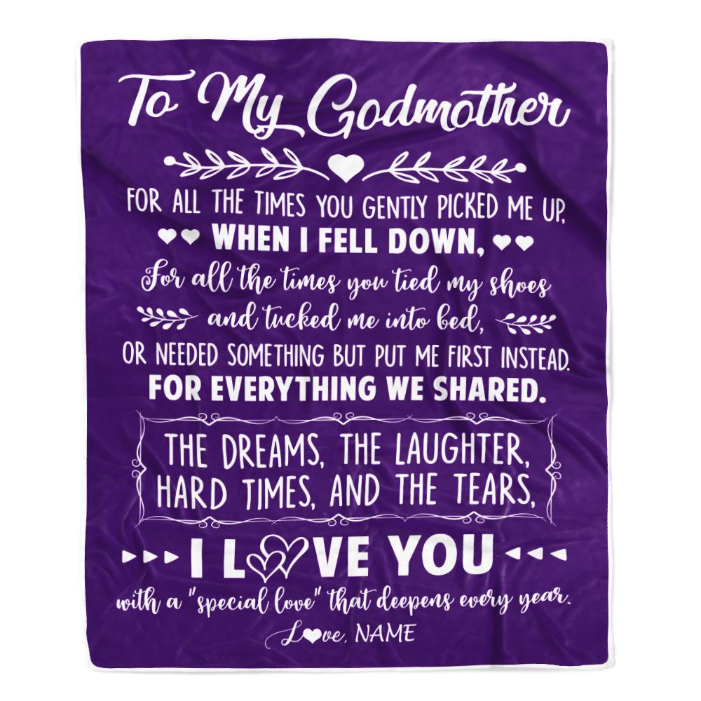 Personalized To My Godmother Blanket From Goddaughter I Love You With A Special Love Godmother Birthday Mothers Day Christmas Customized Fleece Throw Blanket | teecentury
