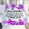 Personalized To My Godmother Blanket From Goddaughter Niece Butterfly Love And Appreciate Godmother Birthday Mothers Day Christmas Customized Fleece Blanket | teecentury