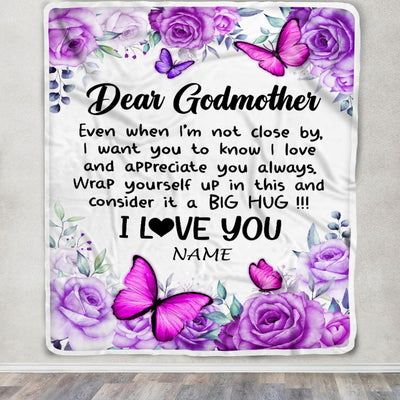 Personalized To My Godmother Blanket From Goddaughter Niece Butterfly Love And Appreciate Godmother Birthday Mothers Day Christmas Customized Fleece Blanket | teecentury