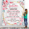 Personalized To My Godmother Blanket from Goddaughter Floral I'm Glad You're My Godmother Birthday Mothers Day Christmas Customized Bed Fleece Throw Blanket | teecentury