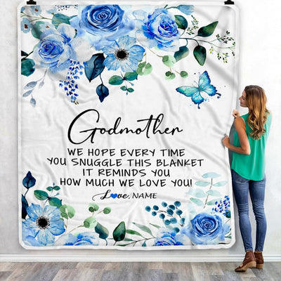 Personalized To My Godmother Blanket from Goddaughter Godson Floral How Much We Love You Godmother Birthday Mothers Day Christmas Customized Fleece Blanket | teecentury