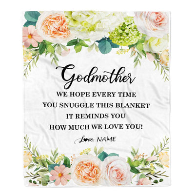 Personalized To My Godmother Blanket from Goddaughter How Much We Love You Flower Godmother Birthday Mothers Day Christmas Customized Fleece Blanket | teecentury