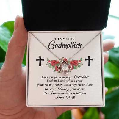 Love Knot Necklace | Personalized To My Godmother Necklace from Goddaughter Thank you For Begin My Goddaughter Birthday Mothers Day Thanksgiving Christmas Customized Message Card | teecentury