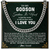 Cuban Link Chain Necklace | Personalized To My Godson Necklace Cuban From Godmother Uncle Aunt You Are My Greatest Gift Godson Birthday Christmas Customized Gift Box Message Card | teecentury