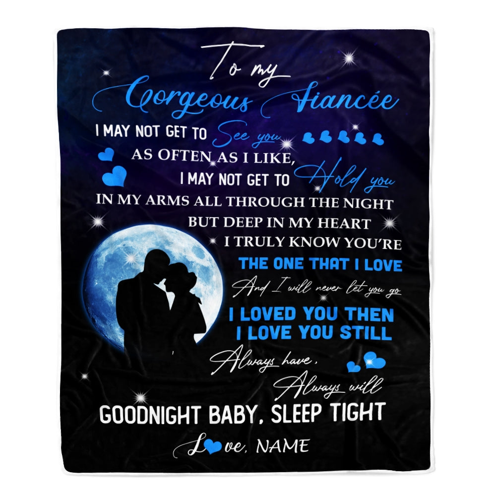 Personalized To My Gorgeous Fiancee From Fiance Name I Love You Still Birthday Anniversary Valentine's Day Christmas Bed Quilt Fleece Throw Blanket Blanket | Teecentury.com