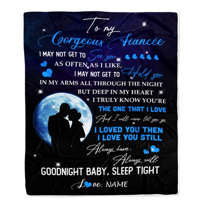 Personalized To My Gorgeous Fiancee From Fiance Name I Love You Still Birthday Anniversary Valentine's Day Christmas Bed Quilt Fleece Throw Blanket Blanket | Teecentury.com