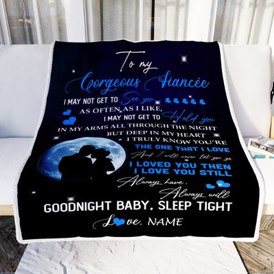 Personalized To My Gorgeous Fiancee From Fiance Name I Love You Still Birthday Anniversary Valentine's Day Christmas Bed Quilt Fleece Throw Blanket Blanket | Teecentury.com