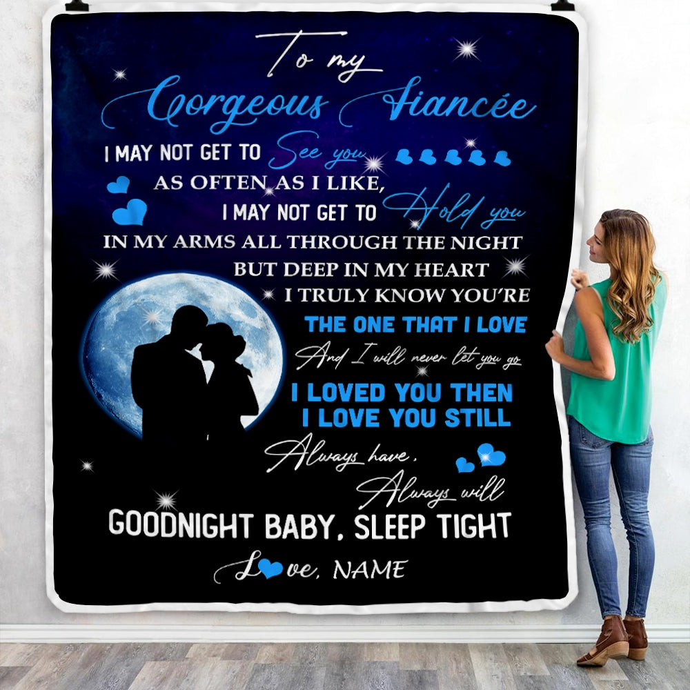 Personalized To My Gorgeous Fiancee From Fiance Name I Love You Still Birthday Anniversary Valentine's Day Christmas Bed Quilt Fleece Throw Blanket Blanket | Teecentury.com