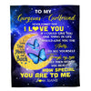 Personalized To My Gorgeous Girlfriend Blanket From Boyfriend Never Forget That I Love You Butterfly Birthday Valentine Christmas Customized Fleece Blanket Blanket | Teecentury.com