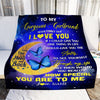Personalized To My Gorgeous Girlfriend Blanket From Boyfriend Never Forget That I Love You Butterfly Birthday Valentine Christmas Customized Fleece Blanket Blanket | Teecentury.com