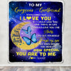 Personalized To My Gorgeous Girlfriend Blanket From Boyfriend Never Forget That I Love You Butterfly Birthday Valentine Christmas Customized Fleece Blanket Blanket | Teecentury.com