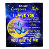 Personalized To My Gorgeous Wife Blanket From Husband Never Forget That I Love You Butterfly Valentine Christmas Wedding Anniversary Customized Fleece Blanket Blanket | Teecentury.com