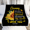 Personalized To My Grammy Blanket From Grandkids Granddaughter I Want To Say I Love You Sunfower Grammy Birthday Mothers Day Christmas Fleece Throw Blanket | teecentury