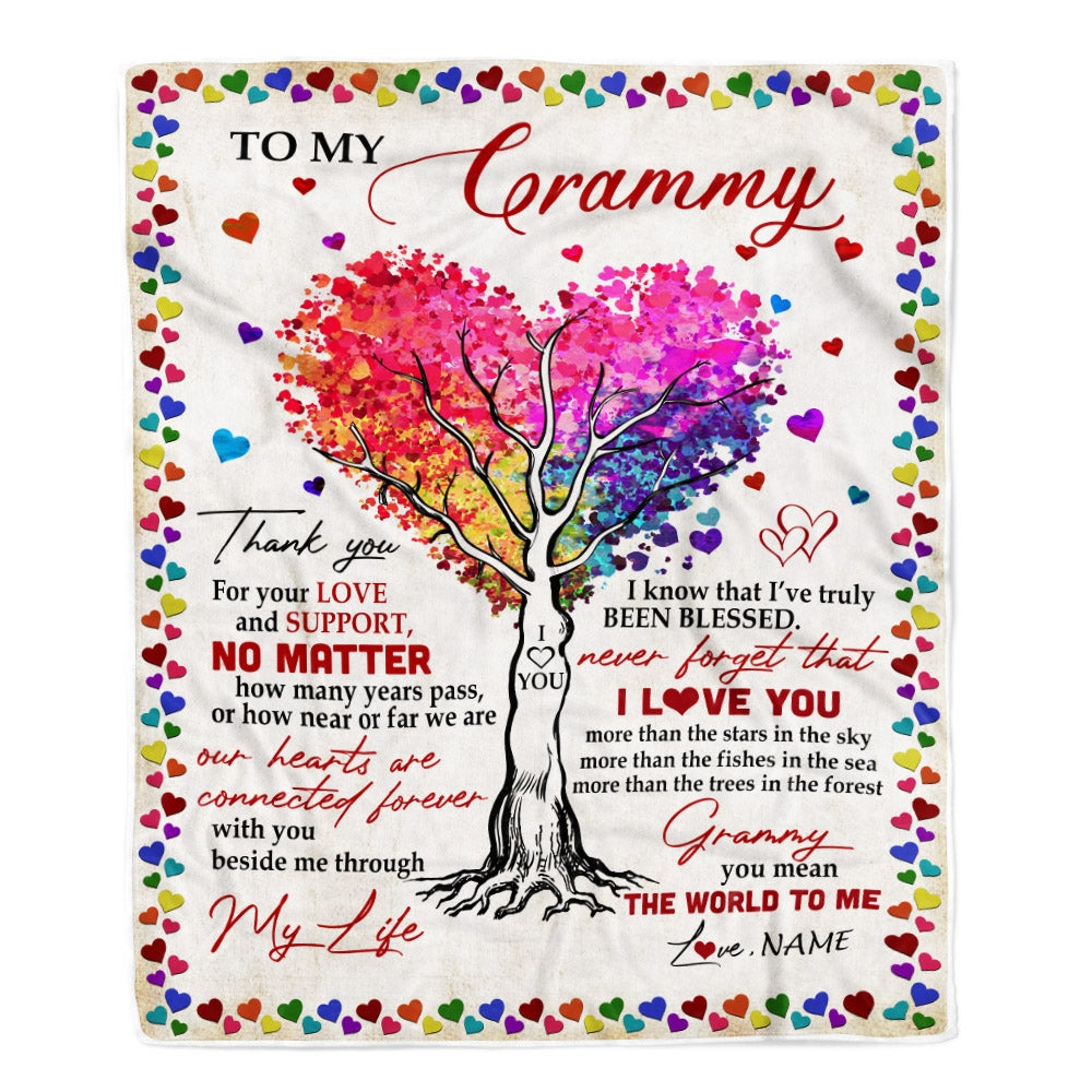 Personalized To My Grammy Blanket From Grandkids Never Forget That I Love You You Mean The World to Me Grammy Birthday Mothers Day Christmas Fleece Blanket Blanket | Teecentury.com